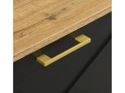 Conjunto de vestidor de entrada 75x35x195 cm - con mueble para zapatos y ganchos - con estantes - Negro