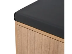 Conjunto de vestidor de entrada - 1 perchero y 1 mueble para zapatos - con cojín y 3 ganchos - Natural + Negro