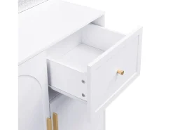 Conjunto de vestidor de entrada 80x35x175.5 cm - 2 puertas y 1 cajón - con 3 ganchos - Estantes regulables - MDF - Blanco