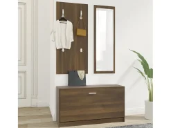 Conjunto de zapatero 3 en 1 roble marrón