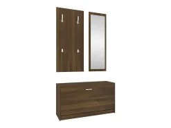 Conjunto de zapatero 3 en 1 roble marrón