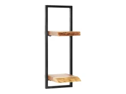 Conjunto estantes pared 5 piezas madera maciza acacia y acero
