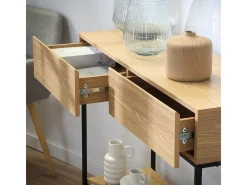 Consola 2 Cajones 1 Estante Decoración de Madera L100 cm - TESSA