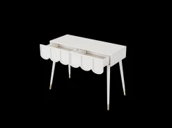 Consola con 2 cajones en forma de nube - Patas de metal - Blanco y dorado