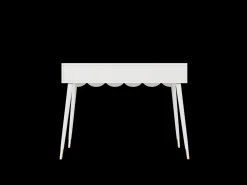 Consola con 2 cajones en forma de nube - Patas de metal - Blanco y dorado