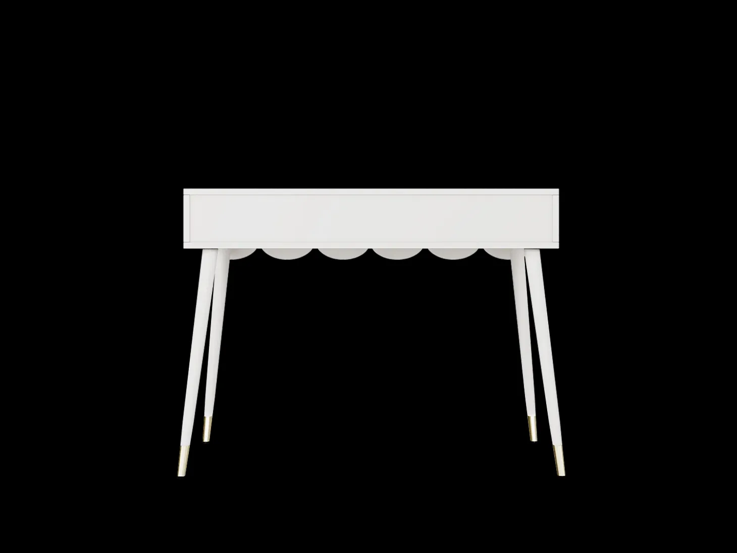 Consola con 2 cajones en forma de nube - Patas de metal - Blanco y dorado