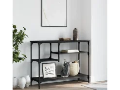 Consola con estantes negra 100x35x75 cm