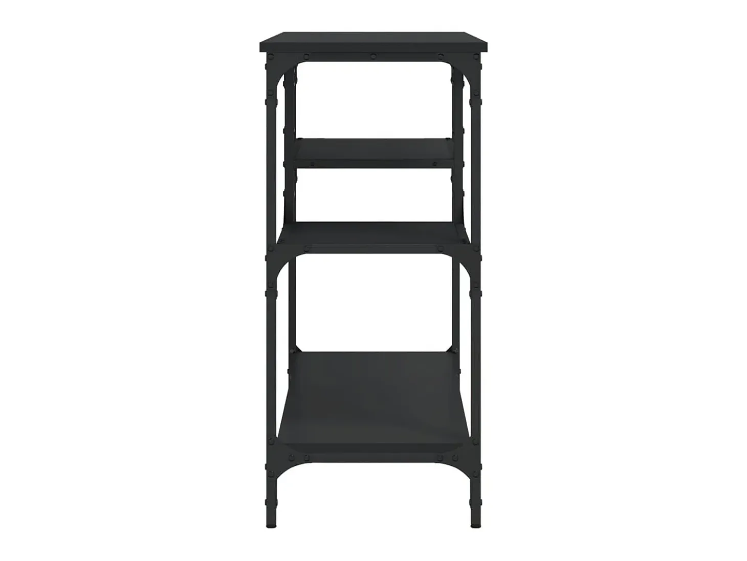 Consola con estantes negra 100x35x75 cm