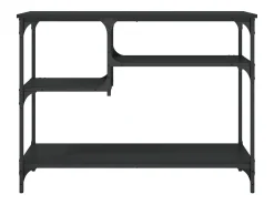 Consola con estantes negra 100x35x75 cm
