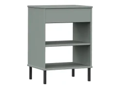 Consola con patas de metal Gris Madera maciza de pino OSLO