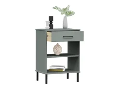 Consola con patas de metal Gris Madera maciza de pino OSLO