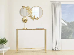 Consola de cristal Mariposas 100X35X80 cm