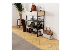 Consola de entrada de metal y madera W60 x H80 WILKO