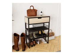 Consola de entrada de metal y madera W60 x H80 WILKO