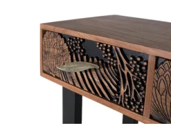 Consola de madera de acacia teñida marrón
