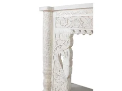 Consola de madera de mango blanco envejecido