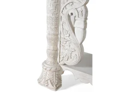Consola de madera de mango blanco envejecido