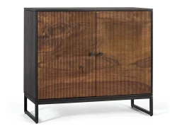Consola de madera de palisandro y patas de metal marrón