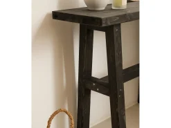 Consola de madera maciza en tono nogal de 100x80cm - BATÁN - DECOWOOD