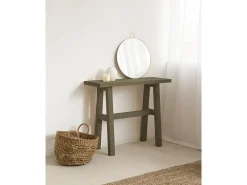 Consola de madera maciza en tono verde de 100x80cm - BATÁN - DECOWOOD
