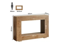 Consola de mesa, Mesa de entrada, 120x30x83,5 cm, Mesa auxiliar, Mesa de pasillo