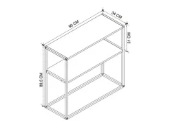 Consola De Metal Con Soporte De Exhibición Moderno 90X90X34 Safir