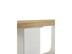 Consola de poliresina cemento blanco y tablero de madera de abeto