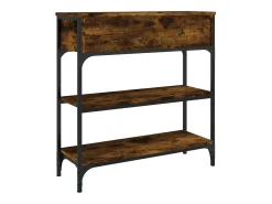 Consola de roble ahumado 72,5x25x75 cm madera de ingeniería