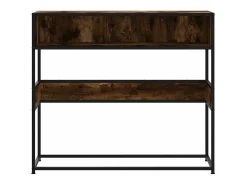 Consola de roble ahumado 90x35x80 cm madera de ingeniería