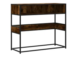 Consola de roble ahumado 90x35x80 cm madera de ingeniería