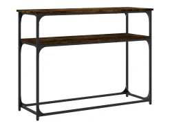 Consola de roble ahumado 100x35,5x75 cm madera de ingeniería