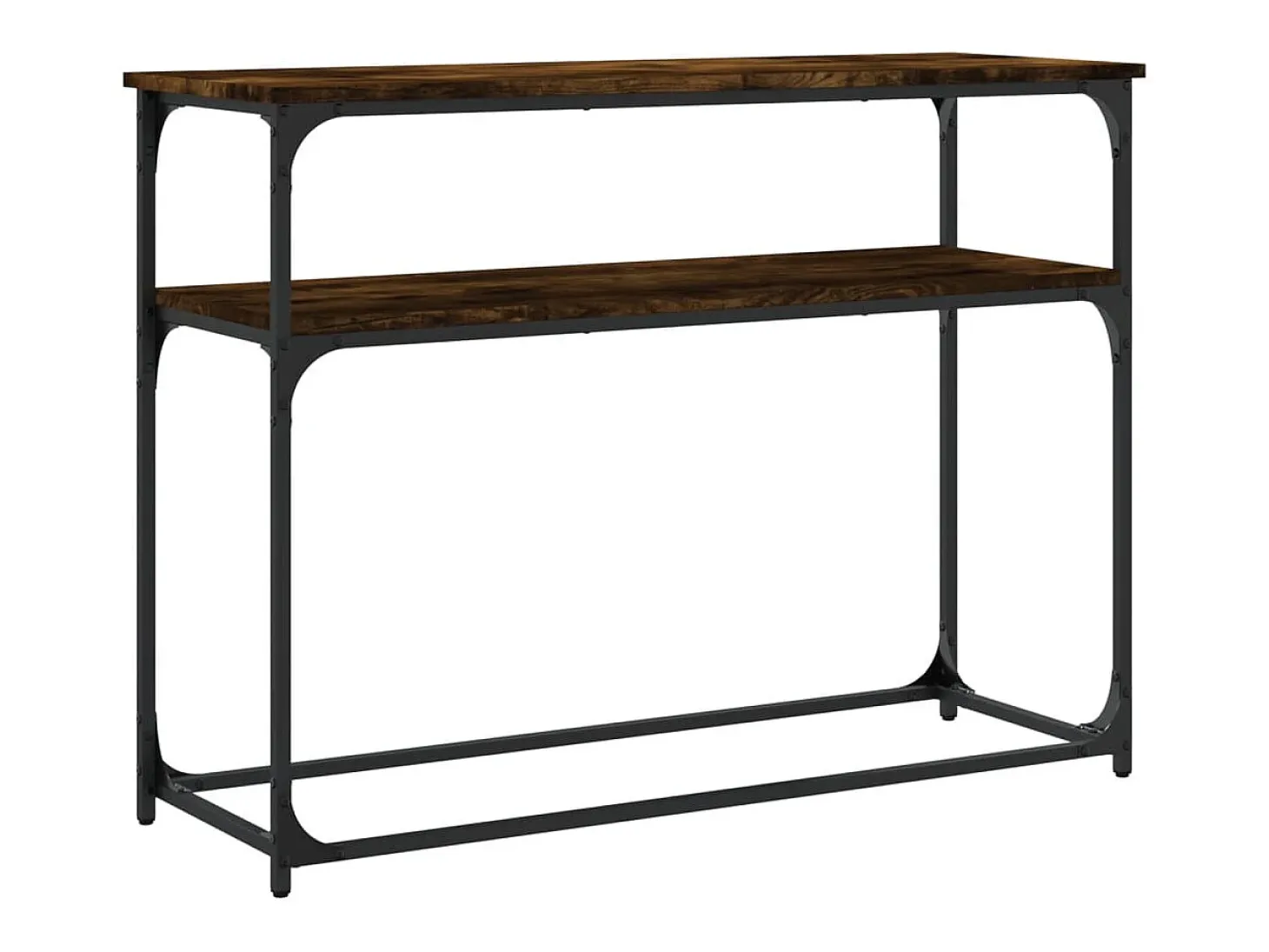 Consola de roble ahumado 100x35,5x75 cm madera de ingeniería