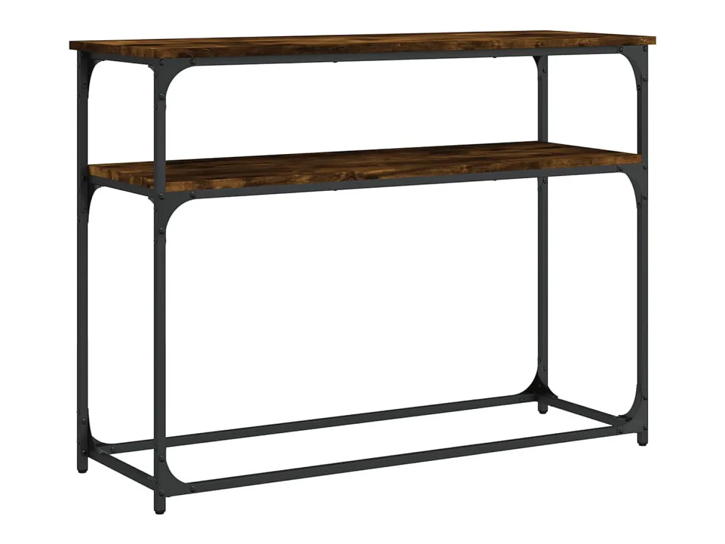 Consola de roble ahumado 100x35,5x75 cm madera de ingeniería