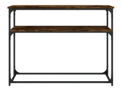 Consola de roble ahumado 100x35,5x75 cm madera de ingeniería