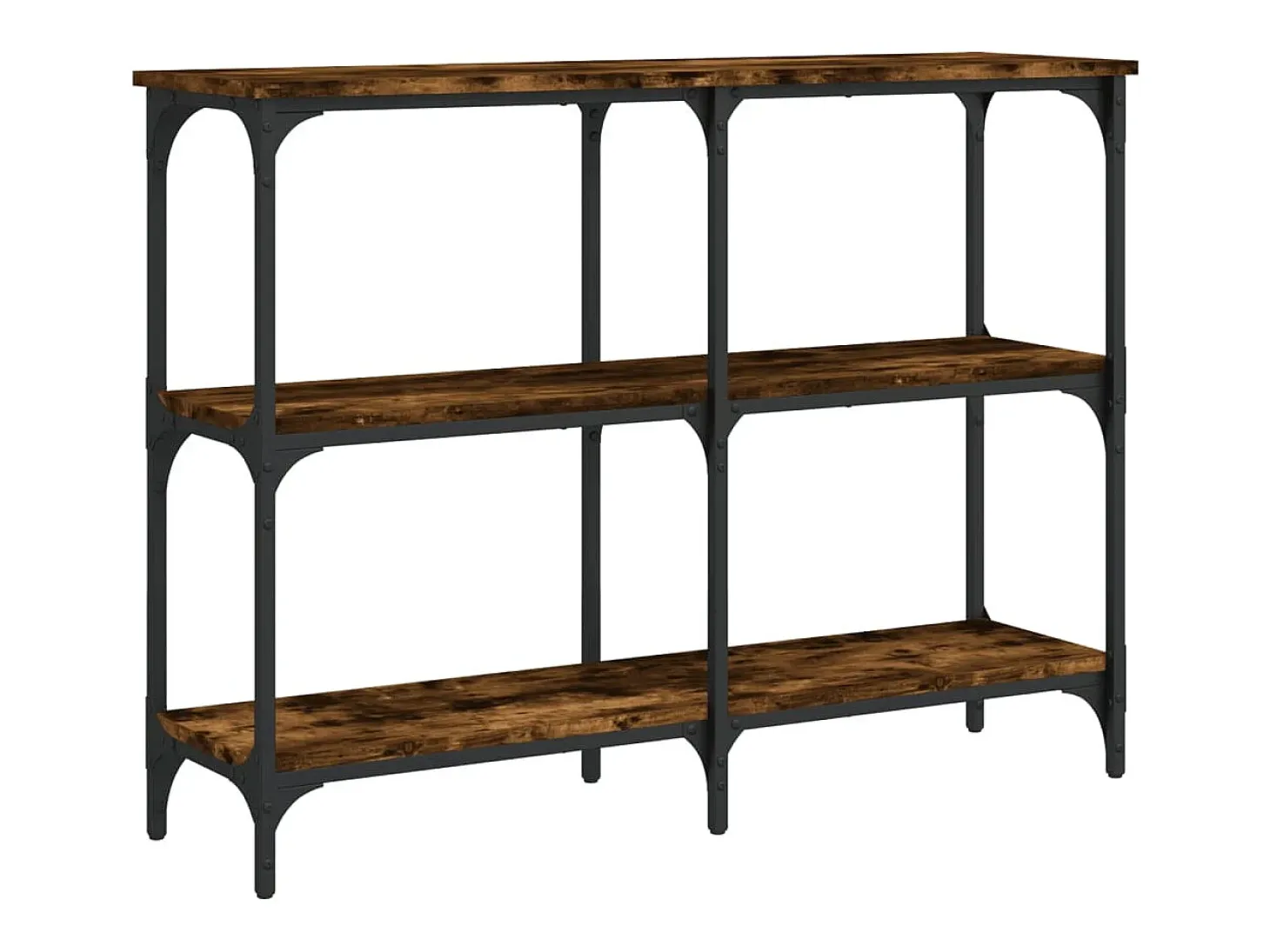 Consola de roble ahumado 100x29x75 cm madera de ingeniería