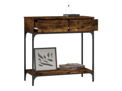 Consola de roble ahumado 75x34,5x75 cm madera de ingeniería