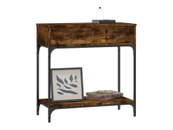 Consola de roble ahumado 75x34,5x75 cm madera de ingeniería