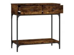 Consola de roble ahumado 75x34,5x75 cm madera de ingeniería