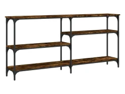 Consola de roble ahumado 160x29x75 cm madera de ingeniería