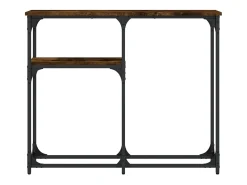 Consola de roble ahumado 90x22,5x75 cm madera de ingeniería