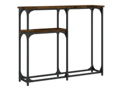 Consola de roble ahumado 90x22,5x75 cm madera de ingeniería