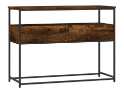 Consola de roble ahumado 100x40x75 cm madera de ingeniería