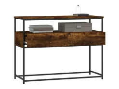 Consola de roble ahumado 100x40x75 cm madera de ingeniería