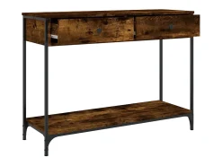Consola de roble ahumado 100x34,5x75 cm madera de ingeniería