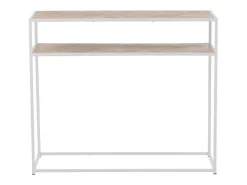 Consola en zigzag de madera natural blanco Rocky L 100 cm