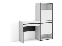 Consola entrada, 130x35x145cm, Recibidor, Zapatero, Blanco
