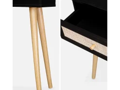 Consola estilo escandinavo de caña, 100cm negro