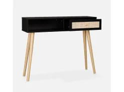 Consola estilo escandinavo de caña, 100cm negro