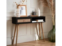 Consola estilo escandinavo de caña, 100cm negro