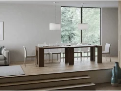 Consola extensible 78x47/299 cm Allin nogal extensiones internas